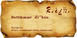Rothbauer Ákos névjegykártya